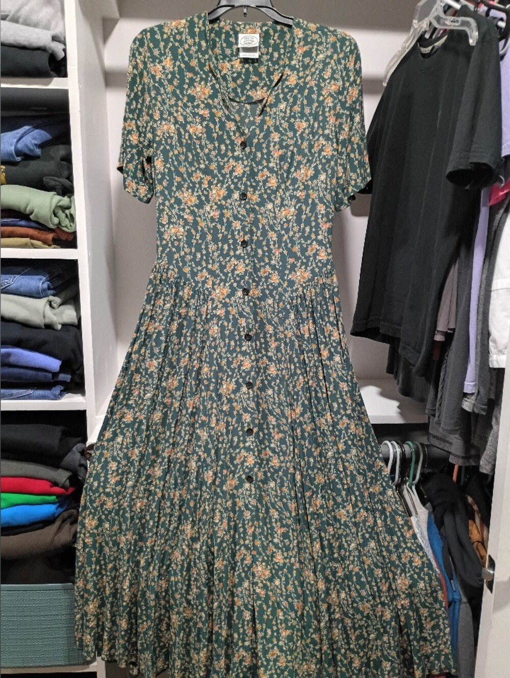 Vintage Laura Ashley Whimsical Floral Scalloped Dress
